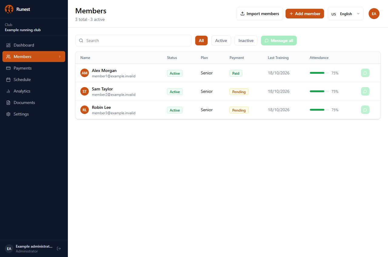An up-to-date member list